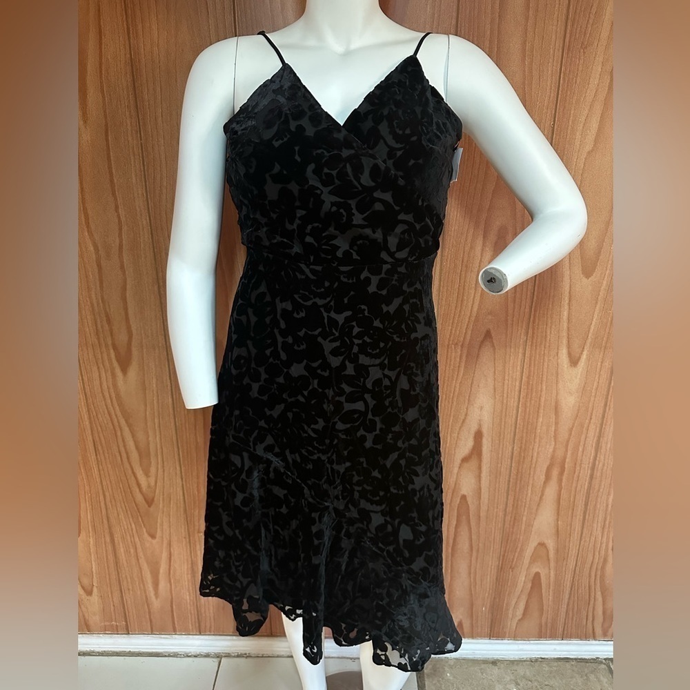 RACHEL Roy Floral Midi Black Dress‎ 6
